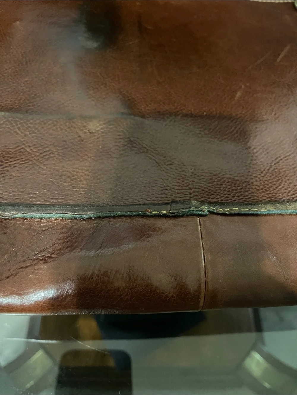Men's Classic Brown Leather Briefcase - Professional Work Bag